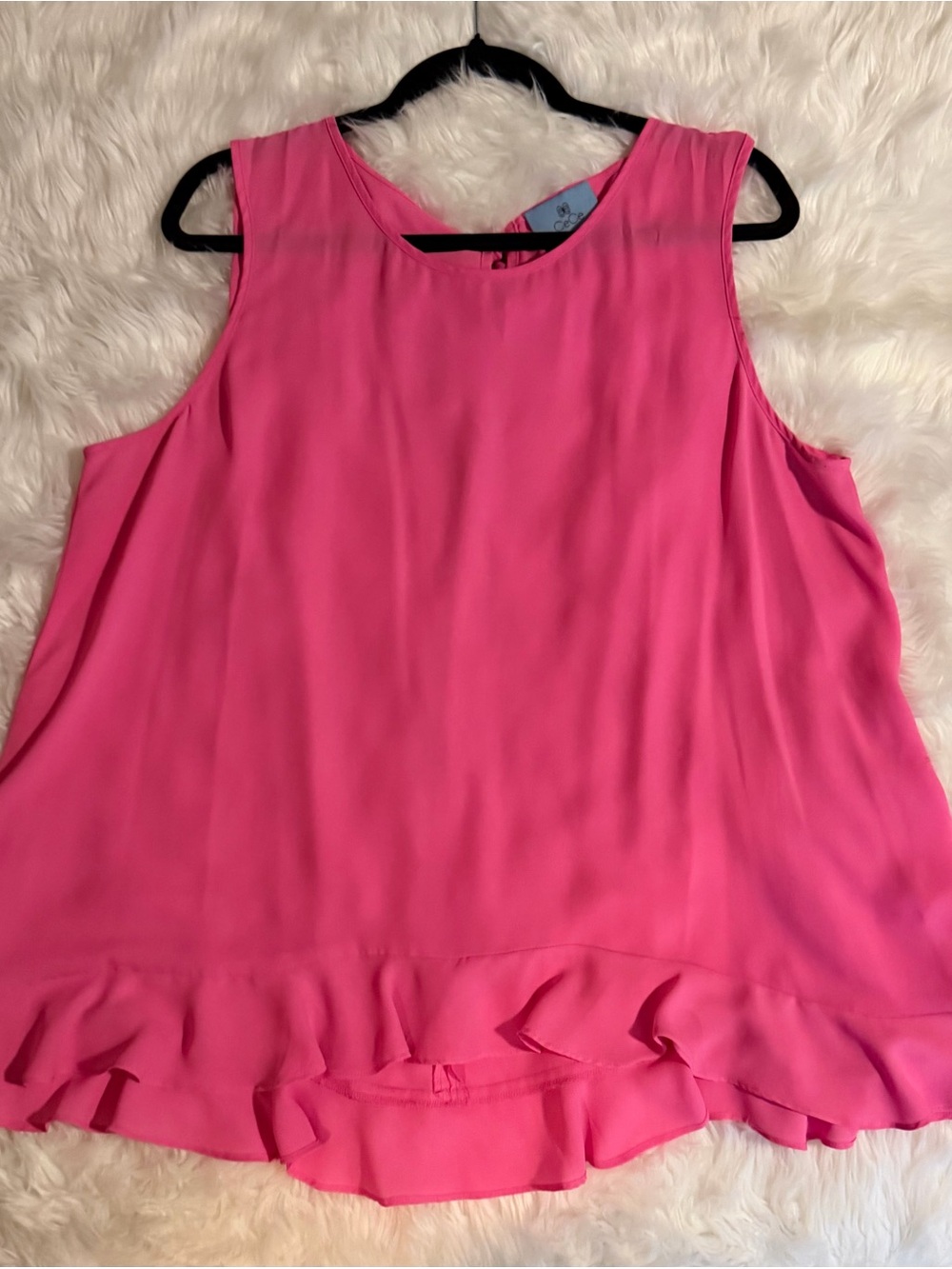 CeCe Hot Pink Ruffle-Hem Sleeveless Camisole